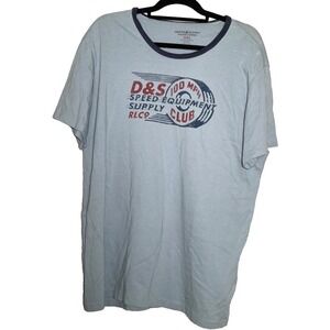 Denim & Supply Ralph Lauren Shirt Men's XXL Blue Ringer Speed Equipment 100 MPH